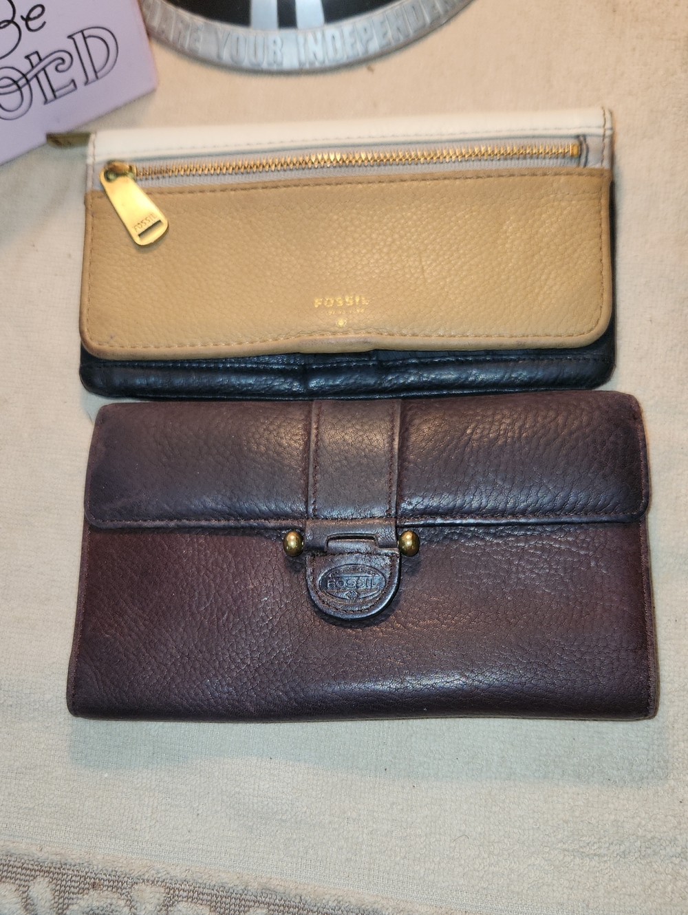 Set Of Leather Fossil Wallets